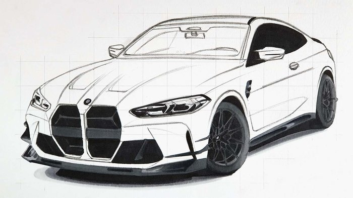How to Draw a BMW M4: A Step-by-Step Guide to Drawing a Stunning Purple ...